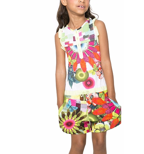 Dětské šaty DESIGUAL MARTETA EMMA 2000 NEGRO - DESIGUAL - 61P33D4 8000 PANT OSEZNO