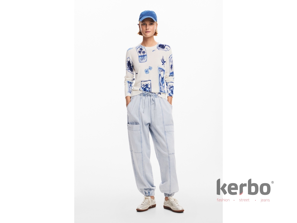 Felpa Desigual JERS_Tampere Donna - Viscosa, Poliammide E Lino, Collo Tondo, Manica Lunga - Foto 4