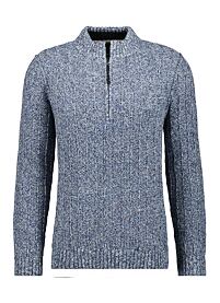 Pánský svetr RAGMAN Mock neck zipper 179  BLAU-MOUL