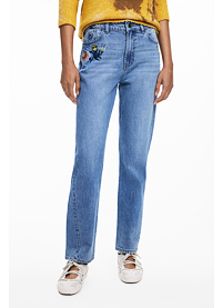 Dámské jeans DESIGUAL 25WWDD23 5053 DENIM SUNFLOWER 5053 BLUE