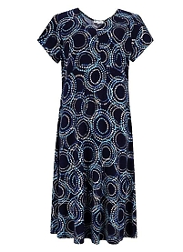 Dámské šaty HAJO 19752 609 D Jerseykleid Fashionprint 609 marine