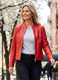 Dámská kožená jarní bunda MILESTONE MSLeah Červená