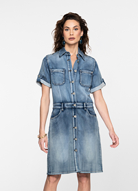 Dámské letní šaty Geisha Jeans dress Modrá