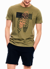 Pánské triko GARCIA T-shirt 1808 Washed Army