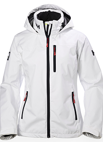 Dámská jachtařská bunda HELLY HANSEN W CREW HOODED MIDLAYER JACKET 001 WHITE