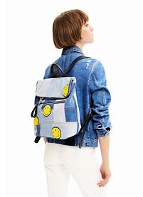 Dámský batůžek DESIGUAL SMILEY DENIM PATCH NERANO 5009 BLUE