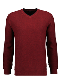 Pánský svetr RAGMAN V-neck Pullover with tipping 615  BLUTROT