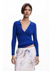 Dámský svetr DESIGUAL 25WWJF29 5036 JERS BETHEL 5036 BLUE