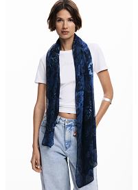 Dámský šátek DESIGUAL 25WAWA26 5000 FOU PAISLEY 5000 BLUE