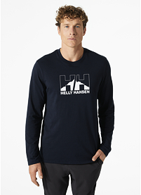 Pánské triko HELLY HANSEN NORD GRAPHIC LONGSLEEVE T-SHIR 598 NAVY