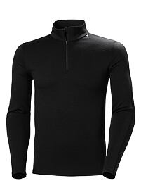 Funkční prádlo HELLY HANSEN LIFA MERINO LWEIGHT 1/2 ZIP 990 BLACK