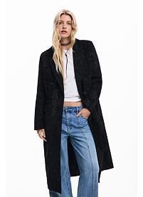 Dámský fashion kabát DESIGUAL PATCH BLACK Černá