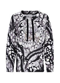 Dámské triko HAJO D Shirt RH m.Ösen+Zierbändchen Černá