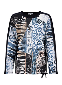 Dámské triko HAJO D Shirt Strukturware,Jerseymix Modrá