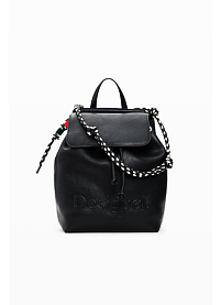 Dámský batůžek DESIGUAL HALF LOGO LUENA MINI BLACK Černá