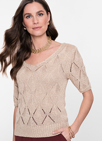 Dámský svetr Geisha Pullover V Béžová