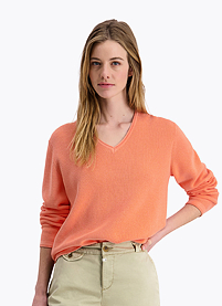 Dámský svetr TIMEZONE V-neck Pullover Oranžová