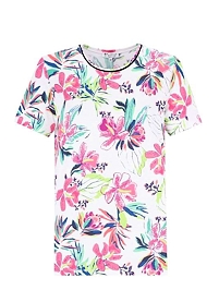 Dámské tričko HAJO 19790 398 D Shirt Allover Print Orchidee 398 cyclam