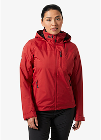 Dámská bunda HELLY HANSEN W CREW HOODED MIDL JACKET 2.0 Červená