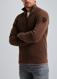 Pánský svetr PME LEGEND Pullover with half-zipper Červená