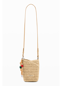Dámská kabelka DESIGUAL HALF LOGO RAFFIA HELENE Béžová