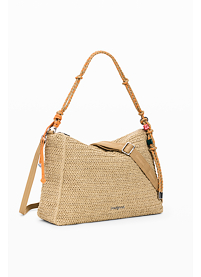 Dámská kabelka DESIGUAL HALF LOGO RAFFIA LEIRIA Béžová
