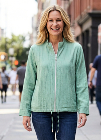 Dámská halenka HAJO D Jacke Schlitz RV Zelená