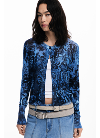 Dámský svetr DESIGUAL 25WWJF12 5016 JERS KASSIDY 5016 BLUE