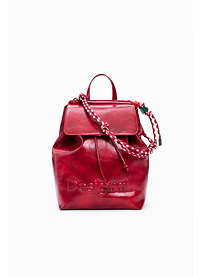 Dámský batůžek DESIGUAL HALF LOGO LUENA MINI RED Červená