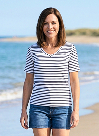 Dámské triko HAJO D Shirt V 1/2 Arm Bílá