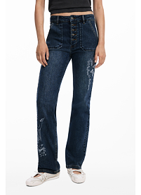 Dámské jeans DESIGUAL 25WWDD22 5089 DENIM  DRAWINGS 5089 BLUE