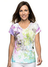 Dámské triko HAJO D Shirt V Schulter Multicolor