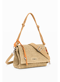 Dámská kabelka DESIGUAL HALF LOGO RAFFIA VENECIA Béžová