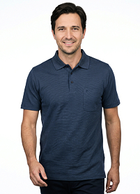 Pánská polokošile RAGMAN Polo fishnet Modrá