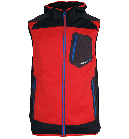 Pánská softshellová vesta NORTHFINDER DOMINIC 289 bright red - NorthFinder - VE-3120OR 289 DOMINIC