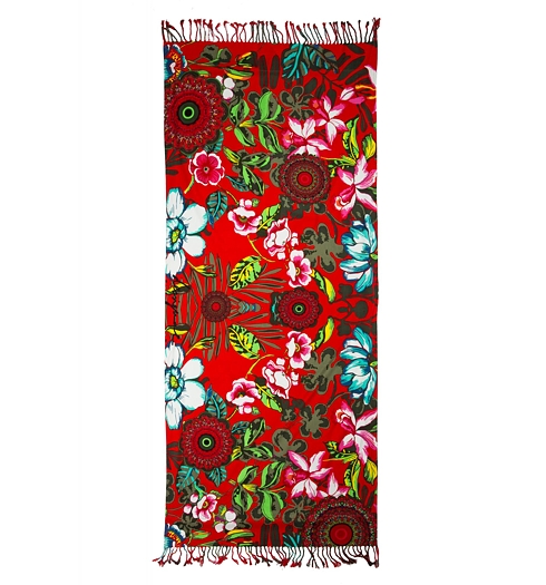 Plážová osuška DESIGUAL FOULARD KIKOY URBAN JUNG 3000 CARMIN - DESIGUAL - 61W58A9 3000 FOULARD_KIKOY URBAN JUNG