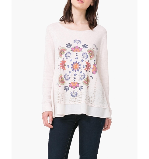 Dámské triko DESIGUAL TS RACHEL 1040 RAINY DAY - DESIGUAL - 71T2WY3 1040 TS RACHEL