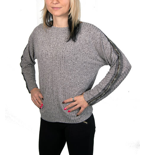 Dámská halenka BROADWAY MAE 005ME medium grey melange - Broadway - 10159451 W62 005ME T-SHIRT MAE