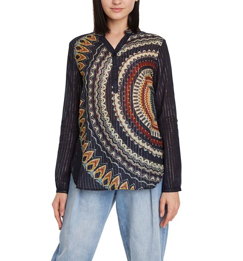 Dámská halenka DESIGUAL LARSON 5000 NAVY - DESIGUAL - 19WWBW37 5000 BLUS_LARSON