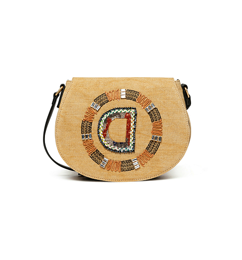 Dámská kabelka DESIGUAL BOLS_BROWN SUGAR RIGALI 1014 NATURAL - DESIGUAL - 20SAXAAF 1014 BOLS_BROWN SUGAR RIGALI