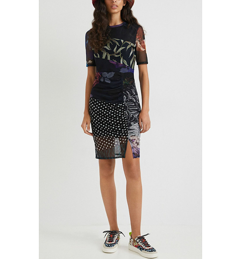Dámské šaty DESIGUAL AMBER 2000 NEGRO - DESIGUAL - 21WWVK70 2000 VEST_AMBER
