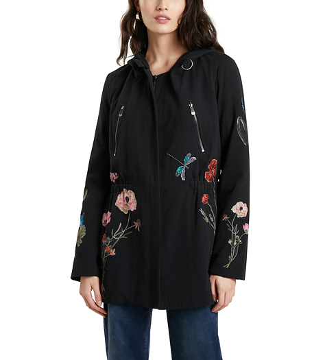 Dámský zimní kabát DESIGUAL BELE?O 2000 NEGRO - DESIGUAL - 21WWEWA3 2000 CHAQ_BELENO