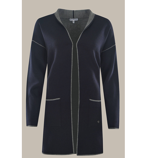 Dámský kardigan HAJO D Strick-Cardigan lange 609 marine - HAJO - 19389 609 D Strick-Cardigan lange