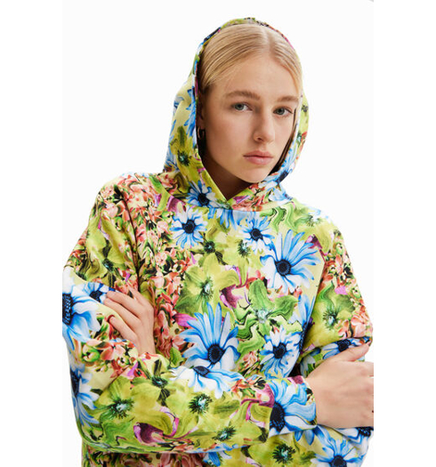 Dámská mikina DESIGUAL BUGS FLOWERS 4004 GREEN - DESIGUAL - 23SWSK22 4004 SWEAT BUGS FLOWERS