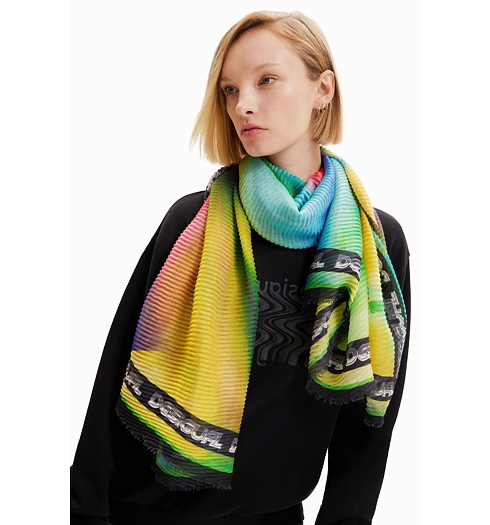 Dámský šátek DESIGUAL METAVERSO RECTANGLE 9019 MATERIAL FINISHES - DESIGUAL - 23SAWA02 9019 FOU METAVERSO RECTANGLE