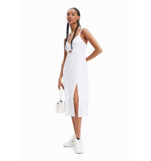 Dámské šaty DESIGUAL SANDALL 1000 WHITE - DESIGUAL - 23SWVK72 1000 VEST SANDALL