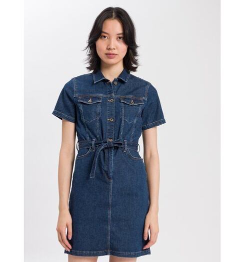 Dámské šaty CROSS B560 5 DRESS 5 DARK MID BLUE - Cross - B560 5 DRESS