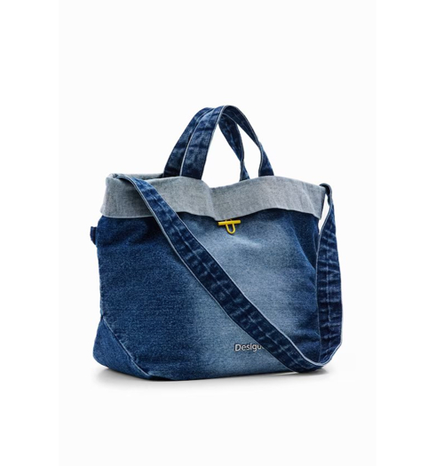 Dámská kabelka DESIGUAL DENIM PRIORI LITUANIA REVERSIBLE 5005 BLUE - DESIGUAL - 24SAXD08 5005 BAG_DENIM PRIORI LITUANIA