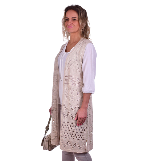 Dámský kardigan GARCIA Q40041 912 ladies cardigan 912 almond - GARCIA - Q40041 912 ladies cardigan