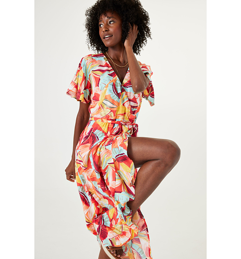Dámské šaty GARCIA R40284 9434 ladies dress 9434 papaya punch - GARCIA - R40284 9434 ladies dress